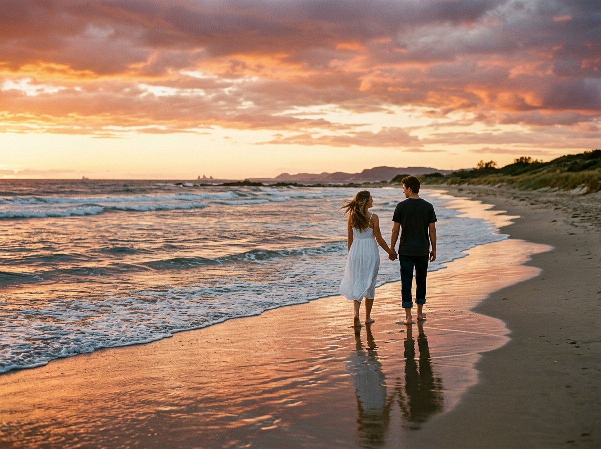 before the wedding planning stress - sunset walk